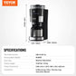 8-Cup Coffee Maker Drip Coffee Machine with 3 Brew Strength Control